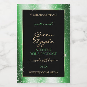 Emerald Green Sparkle Glitter Frame Product Label
