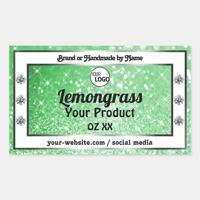 Emerald Green Sparkle Glitter Product Labels Logo (Front)