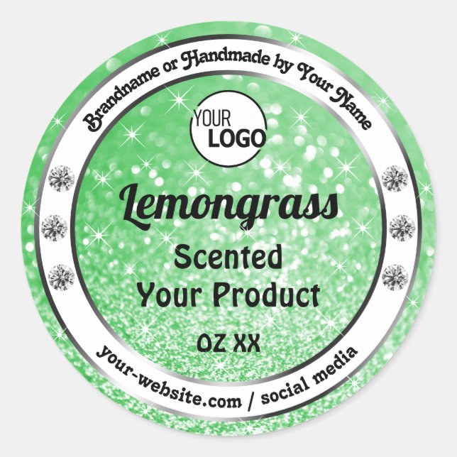 Emerald Green Sparkle Glitter Product Labels Logo (Front)