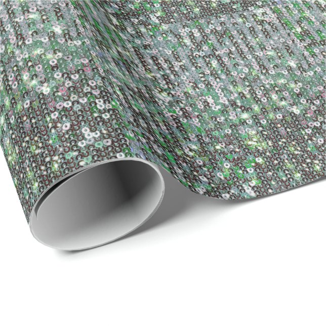 Emerald green sparkling glitter sequins wrapping paper (Roll Corner)