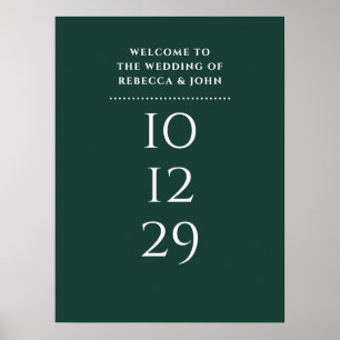 Emerald Green Special Date Wedding Welcome Sign