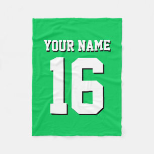 Emerald Green Sports Jersey Team Jersey Fleece Blanket