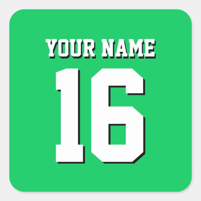 Emerald Green Sports Jersey Team Jersey Square Sticker (Front)