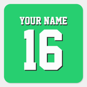 Emerald Green Sports Jersey Team Jersey Square Sticker