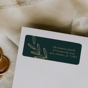 Emerald Green Sprout Return Address Label