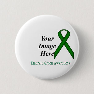 Emerald Green Standard Ribbon by Kenneth Yoncich 6 Cm Round Badge