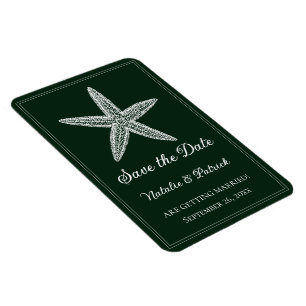 Emerald Green Starfish Save the Date Magnet