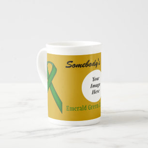 Emerald Green Stnd Ribbon Tmpl by Kenneth Yoncich Bone China Mug