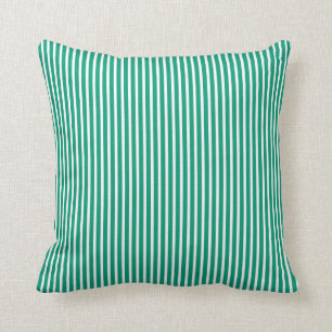 Emerald Green Striped Decorative Pillows