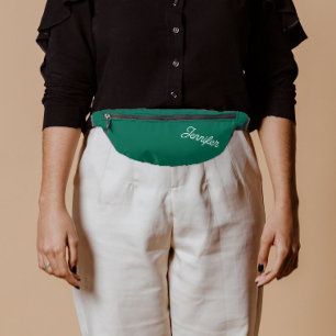 Emerald Green Stylised Bridesmaid Name Bum Bags