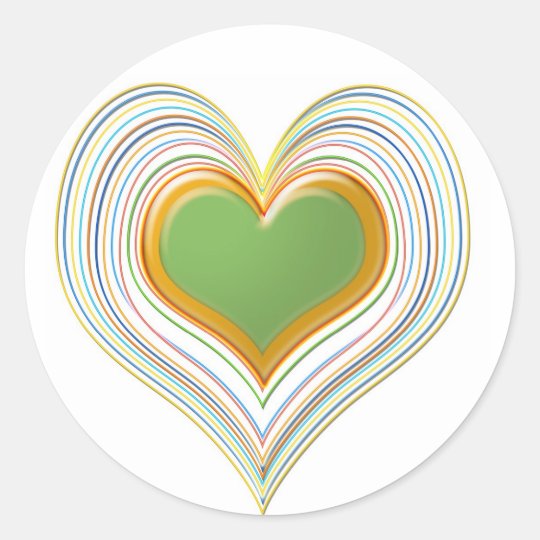 Emerald Green Sweet Hearts - Kids Store Classic Round Sticker
