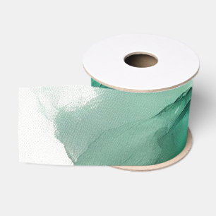 Emerald Green Swirls Grosgrain Ribbon