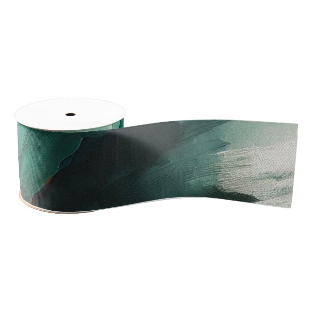 Emerald Green Swirls Grosgrain Ribbon (Spool)
