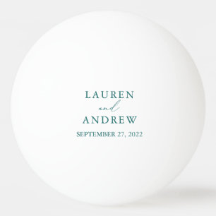 Emerald Green Teal Wedding Personalised Ping Pong Ball
