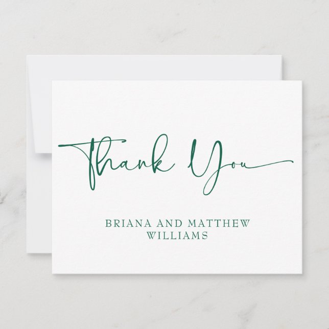 Emerald Green Thank You Card (Front)
