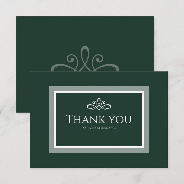 Emerald green thank you card (Front/Back)