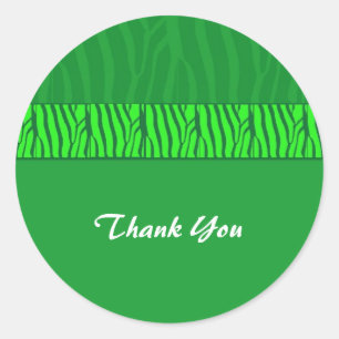 Emerald Green Thank You Classic Round Sticker