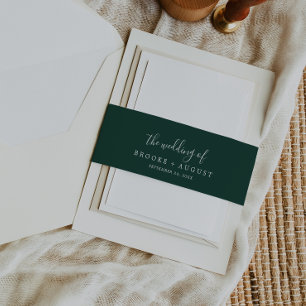 Emerald Green The Wedding Of Invitation Belly Band