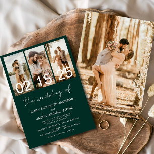 Emerald Green The Wedding of Photo Minimalist Invitation