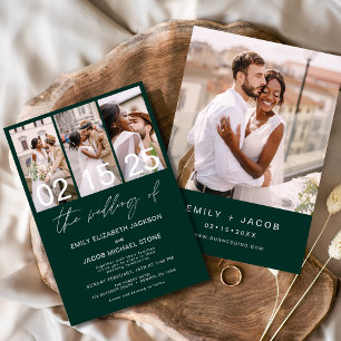 Emerald Green The Wedding of Photo Wedding Invitation