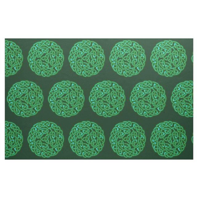 Emerald Green Traditional Celtic Knot Pattern Fabric (Fat Quarter)