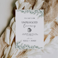 Emerald Green Unplugged Ceremony Wedding Sign, 