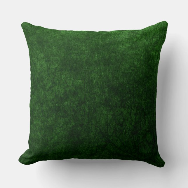 emerald green velvet texture print cushion (Front)