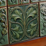 Emerald Green Wall Decor Art Nouveau Ceram Tile<br><div class="desc">Add a touch of timeless beauty to your home with our Art Nouveau Emerald Elegance Ceramic Tile. This exquisite piece features a fake (faux) embossed botanical motif reminiscent of the flowing, natural lines that are the signature of the Art Nouveau style. The rich shades of emerald green, highlighted with subtle...</div>