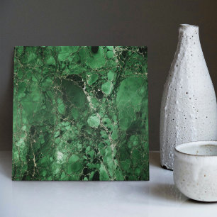 Emerald Green Wall Decor Art Nouveau Mosaic Tile