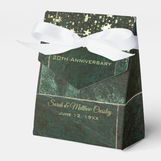 Emerald Green Wedding Anniversary Favor Box (Front Side)