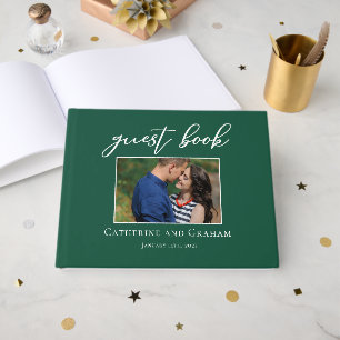 Emerald Green Wedding Couple Photo Guest Book