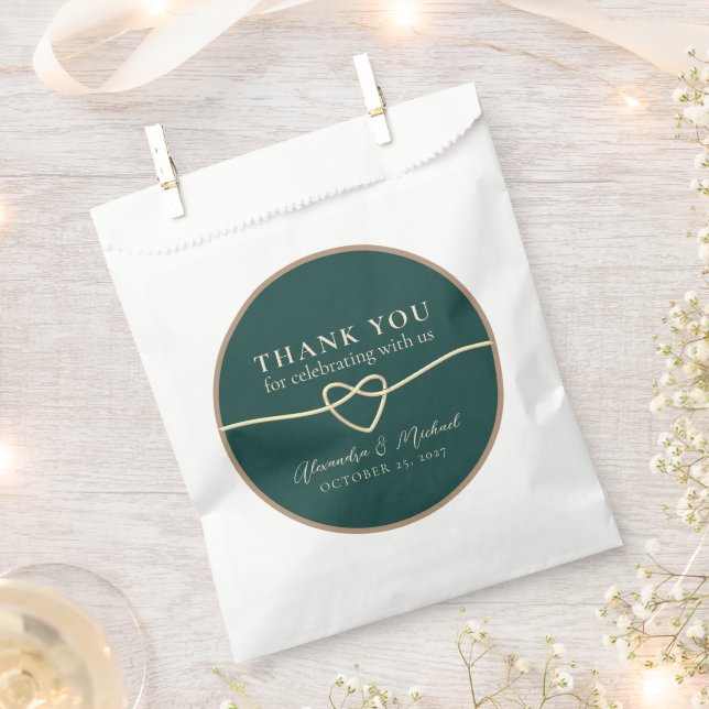 Emerald Green Wedding Favour Treat Bag (Clipped)
