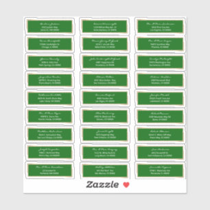 Emerald Green Wedding Guests pre printed Address
