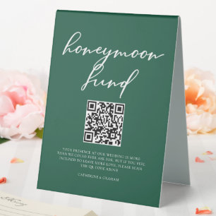 Emerald Green Wedding Honeymoon Fund QR Code
