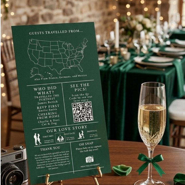 Emerald  Green Wedding Infographic Program (Creator Uploaded)