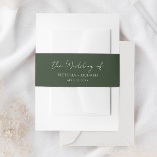 Emerald Green Wedding Invitation Belly Band