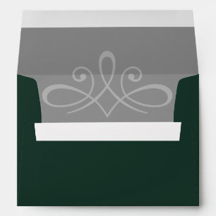Emerald green wedding invitation envelope