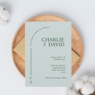 Emerald green wedding invitations 