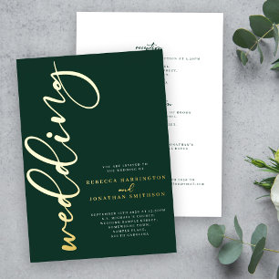 Emerald Green Wedding Minimal Elegant Gold