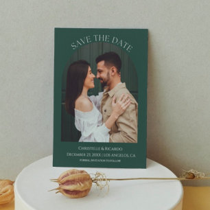 Emerald green Wedding monogram Save The Date