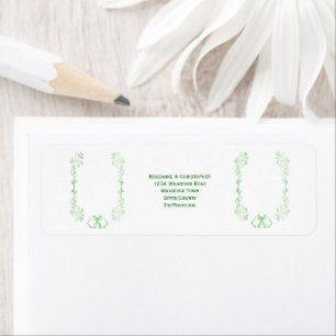 Emerald Green Wedding Return Address Label Bells