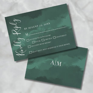 Emerald Green Wedding RSVP Card