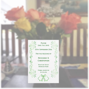 Emerald Green Wedding Save The Date Bells