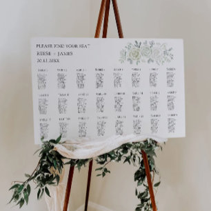 Emerald Green Wedding Seating Chart Template