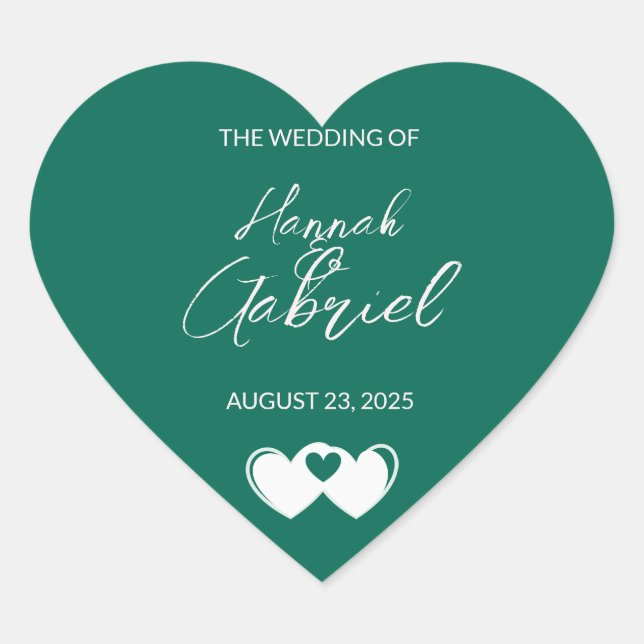 Emerald Green Wedding Stickers (Front)