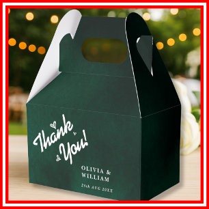 Emerald Green Wedding Thank You Favour Box