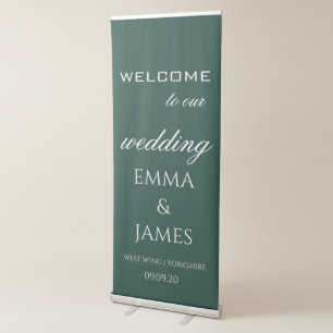  Emerald Green Wedding Welcome Retractable Banner