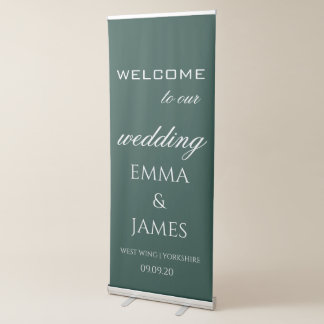  Emerald Green Wedding Welcome Retractable Banner