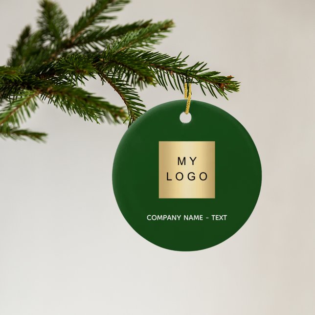 Emerald green white business company logo ceramic tree decoration (Creator Uploaded)