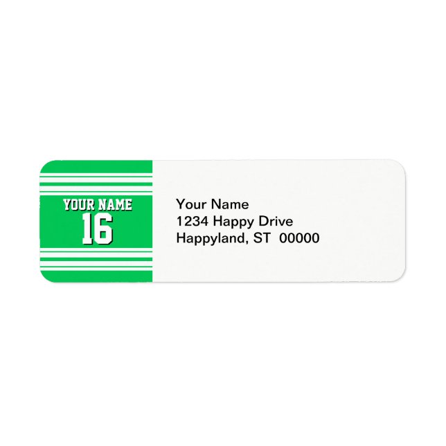 Emerald Green White Team Jersey Custom Number Name (Front)